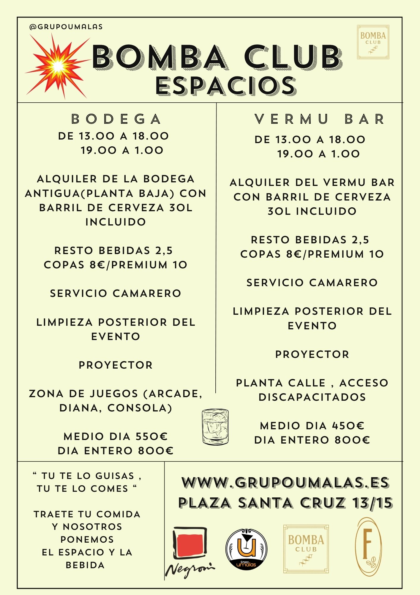Menú Tipo Coctel 5 | El Viejo Negroni