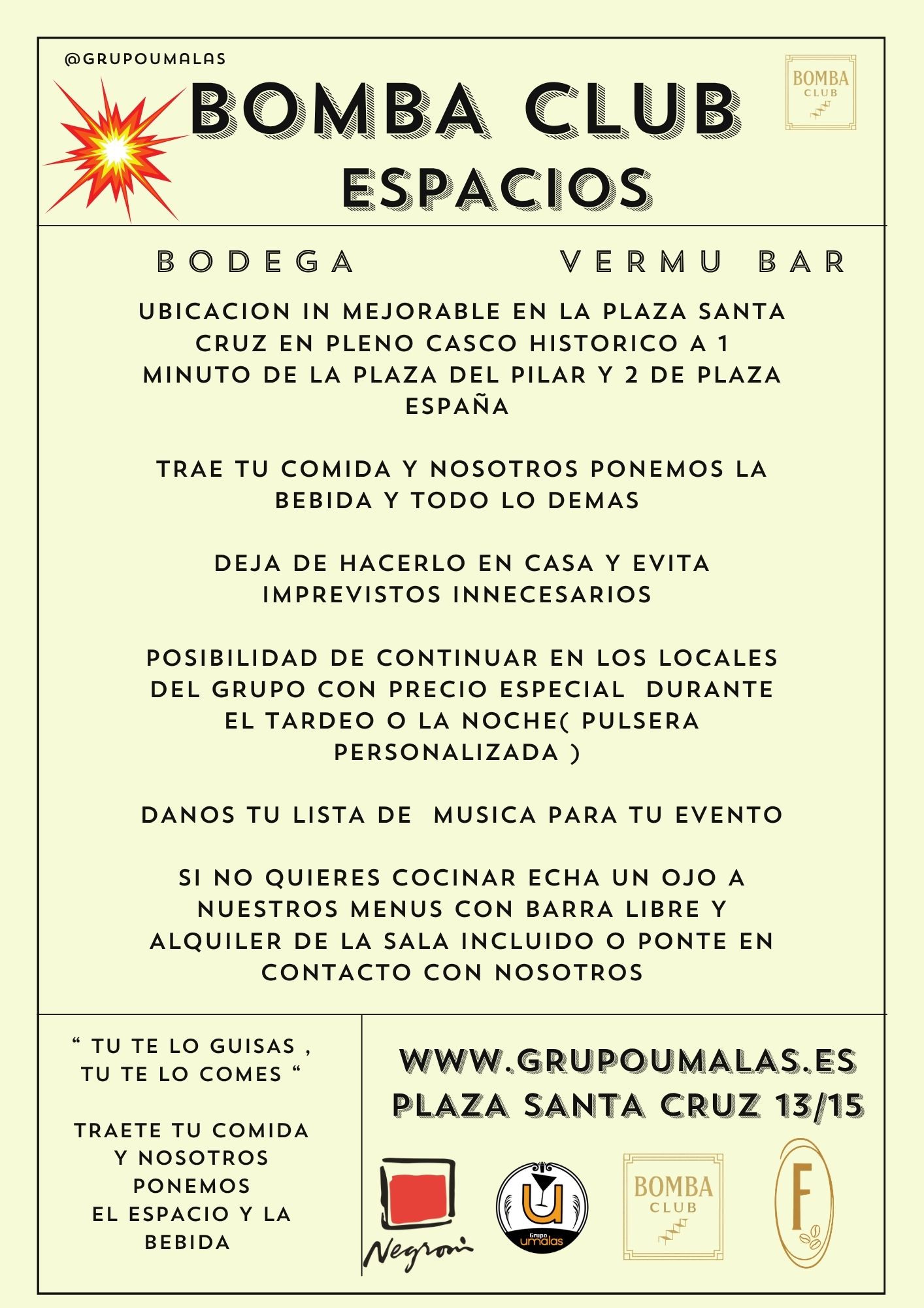 Menú Tipo Coctel 5 | El Viejo Negroni